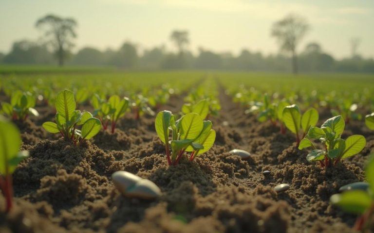Champ agricole montrant des signes de dégradation de la biodiversité due au Roundup.