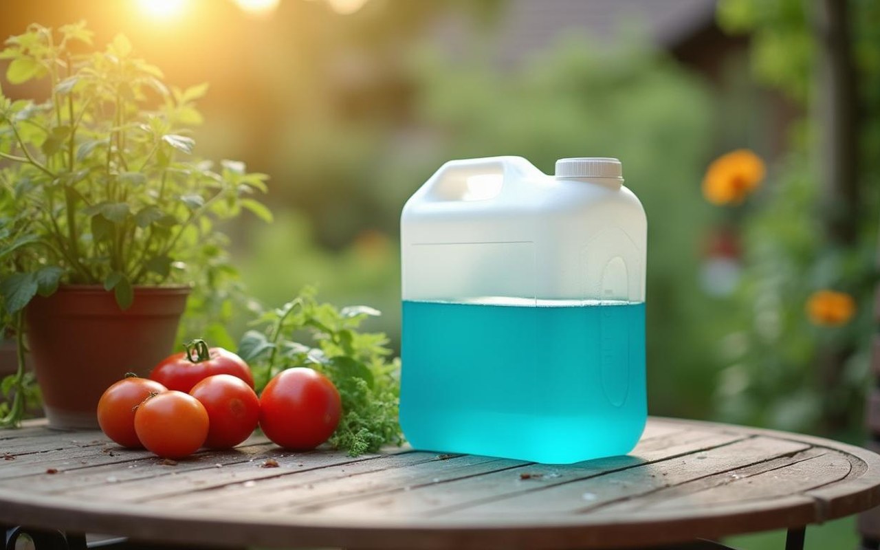 Préparation de bouillie bordelaise avec pulvérisateur de jardin