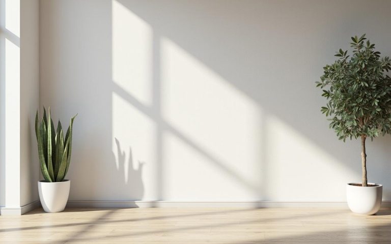Intérieur moderne avec papier peint sur fibre de verre, finition esthétique et lisse.