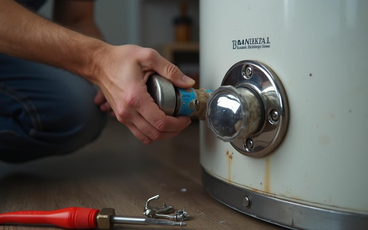 Inspection d'un siphon de chauffe-eau pour identifier un débordement.