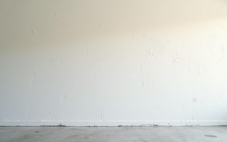 Mur fraîchement peint avec des traces visibles après trois couches de peinture.