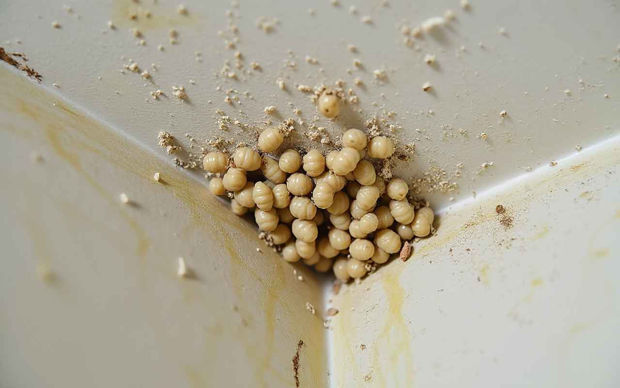 larves de mites au plafond