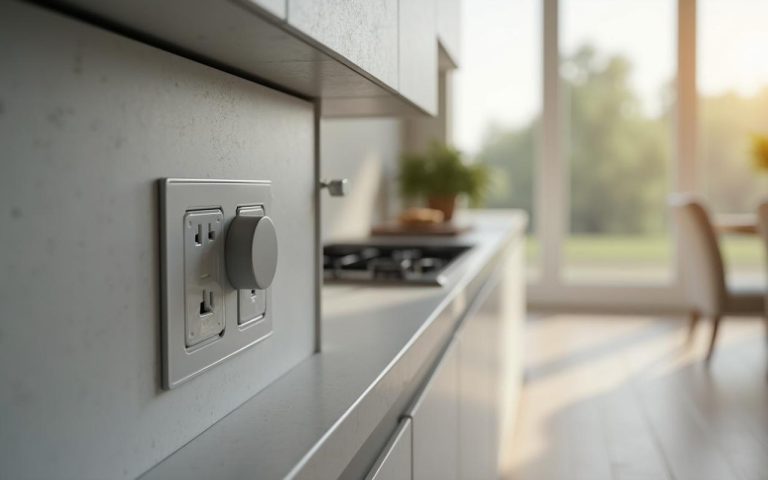 Installation d'une prise électrique pour plaque vitrocéramique dans une cuisine moderne