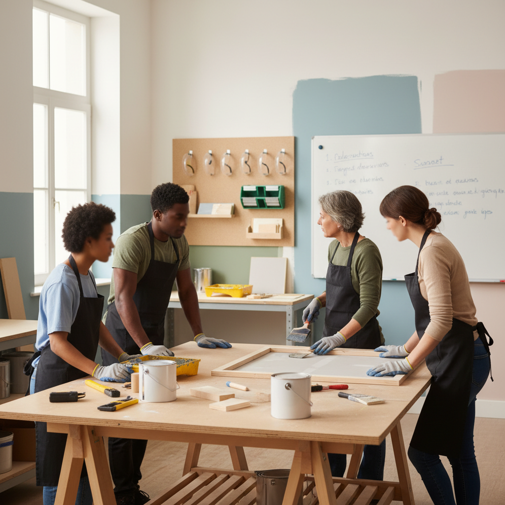 Illustration réaliste sur Apprendre bricolage : cours structurés pour débutants