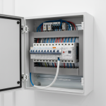 Illustration réaliste sur Disjoncteur pour lave-vaisselle : protection électrique selon la norme NF C 15-100