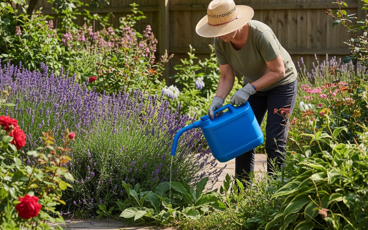 Un jardinier utilise de l'AdBlue pour désherber son jardin.