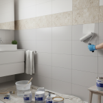 Illustration réaliste sur Peinture carrelage salle de bain : guide complet