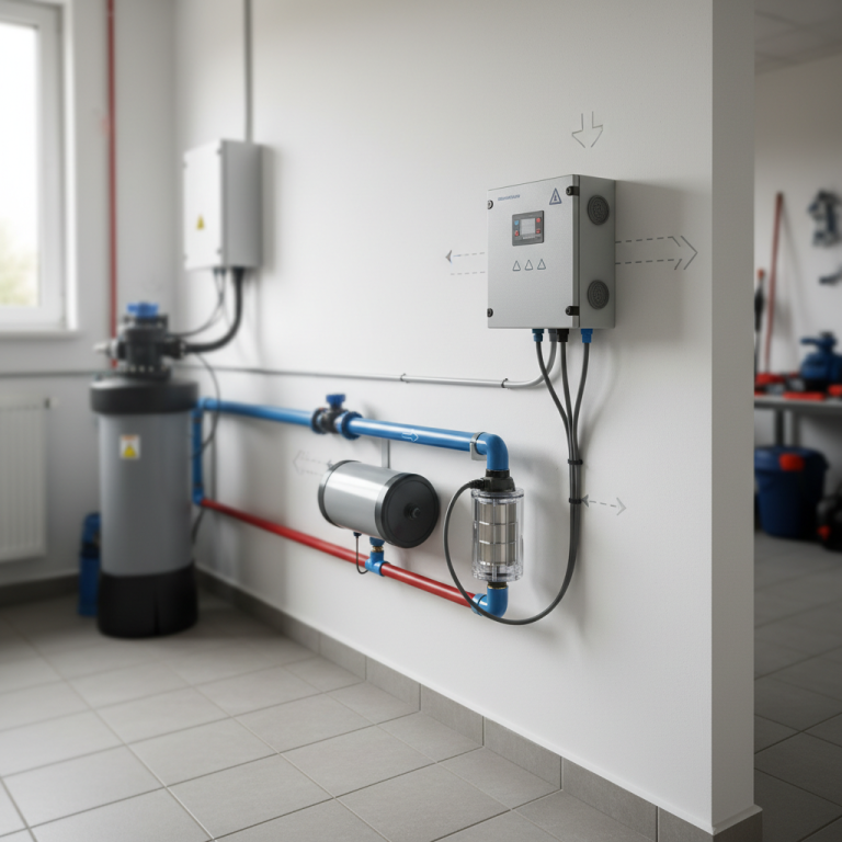 Illustration réaliste sur Schémas d'installation d'un électrolyseur au sel pour piscine